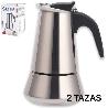 2 TAZAS CAFETERA EXPRES ACERO INOXIDABLE PARA INDUCCION CUPERINOX