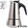 4 TAZAS CAFETERA ACERO INOX EXPRESS PARA INDUCCION CUPERINOX