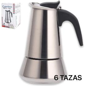 6 TAZAS CAFETERA EXPRES  ACERO INOX PARA COCINA INDUCCION CUPERINOX