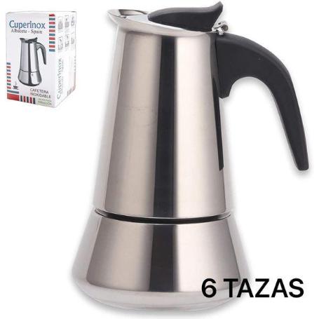6 TAZAS CAFETERA EXPRES  ACERO INOX PARA COCINA INDUCCION CUPERINOX