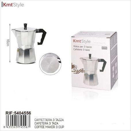 3 TAZAS CAFETERA ALUMINIO ITALIANA CLASICA KMT STYLE