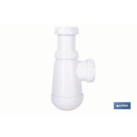 SIFÓN DE BOTELLA CON SALIDA Ø32-40 MM Y RACOR 1 1/2-1 1/4