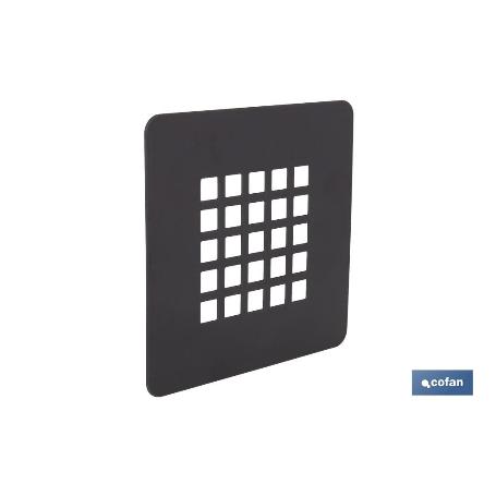 REJILLA DE DUCHA EN NEGRO MATE 125 X 125 MM