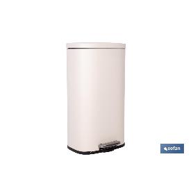 CUBO DE BASURA BEIGE CON PEDAL Y CUBO INTERIOR 30 L 34,2 X 29,3 X 63,5 CM
