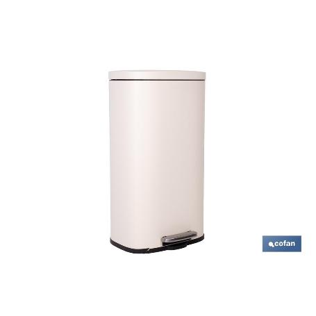 CUBO DE BASURA BEIGE CON PEDAL Y CUBO INTERIOR 30 L 34,2 X 29,3 X 63,5 CM