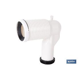 MANGUITO DE CONEXIÓN ACODADO 90° RECORTABLE PARA INODORO CON GOMA LABIADA Ø110 MM