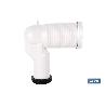 MANGUITO DE CONEXIÓN ACODADO 90° RECORTABLE PARA INODORO CON GOMA LABIADA Ø110 MM