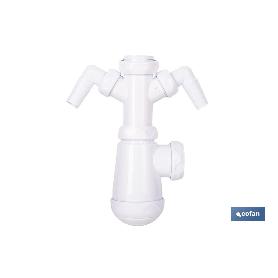 SIFÓN DE BOTELLA CON SALIDA Ø32-40 MM, RACOR 1 1/2 Y 2 TOMAS AUXILIARES