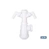 SIFÓN DE BOTELLA CON SALIDA Ø32-40 MM, RACOR 1 1/2 Y 2 TOMAS AUXILIARES