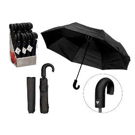 PARAGUAS PLEGABLE CURVO AUTOM. NEGRO 14709