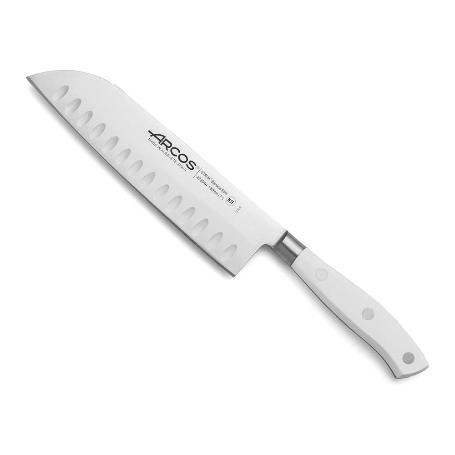 CUCHILLO SANTOKU ALVEOLADO 17 CM BLANCO MAITRE