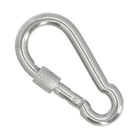 MOSQUETON BOMBERO INOXIDABLE CON SEGURO  80X8 USO DOMESTICO