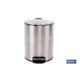 CUBO DE BASURA DE ACERO CON PEDAL Y CUBO INTERIOR 5 L 20,3 X 26,2 CM