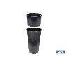 MACETERO 2 EN 1 FORMA CÓNICA CON DEPÓSITO COLOR NEGRO PP Ø 295 X 571 MM 12,5 L   CAJA 5 UNID.