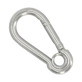 MOSQUETON BOMBERO INOXIDABLE CON OJO  60 MM. USO DOMESTICO