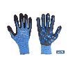 GUANTE IMPREGNADO CON PUNTOS AZULES DE NITRILO TALLA 9 VENTA UNITARIA