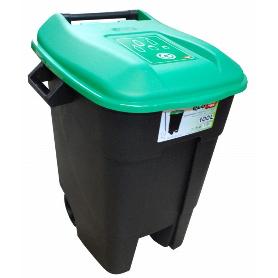 CONTENEDOR ECO TAYG 100 L C/PEDAL NG/VERDE 421037