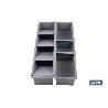 ORGANIZADOR PARA CAJÓN CON SEPARADORES DE COLOR GRIS 20 X 45 X 6,5 CM