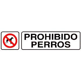 ROTULO ADHESIVO 250X63 MM. PROHIBIDO PERROS