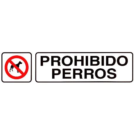 ROTULO ADHESIVO 250X63 MM. PROHIBIDO PERROS