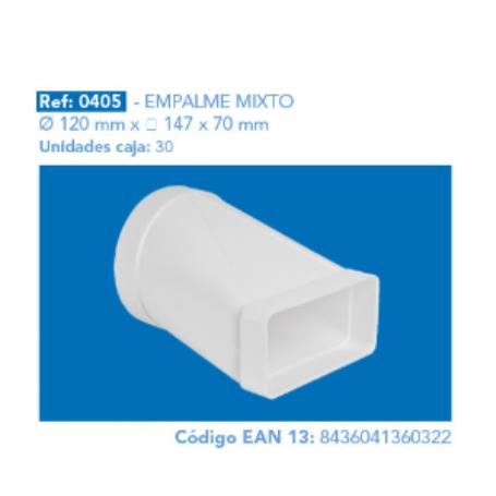 EMPALME MIXTO 120MM 147X70 MM