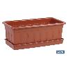 JARDINERA MARRON MODELO AZAHAR 60X22X15+PLATO 60X22CM   CAJA 12 UNID.