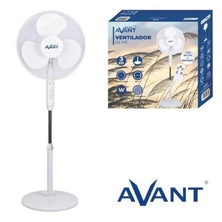 VENTILADOR DE PIE BLANCO CON MANDO 45 WATIOS AVANT AV7762