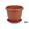 MACETA MARRON MODELO GARDENIA 35X28.8+ PLATO28CM   CAJA 6 UNID.