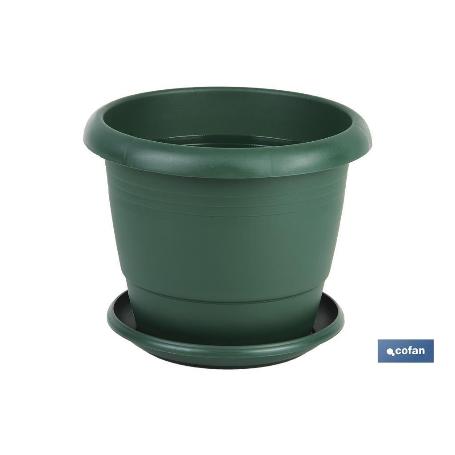 MACETA VERDE MODELO GARDENIA 35X28.8+ PLATO28 CM VENTA UNITARIA