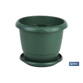 MACETA VERDE MODELO GARDENIA 22X18+PLATO18.5CM VENTA UNITARIA