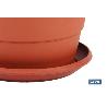 MACETA MARRON MODELO GARDENIA 25X20.5+ PLATO 21CM   CAJA 12 UNID.