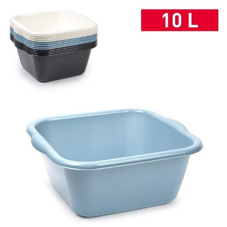 10 LTS. BARREÑO CUADRADO PLASTICO REFORZADO EN COLORES SURTIDOS PLASTICFORTE