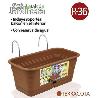 36 CMS JARDINERA PARA BALCON CON SOPORTES PARA COLGAR COLOR TERRACOTA 
