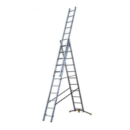 HAILO-1423-801-ESCALERA COMBINADA DE 3 TRAMOS CON ESTABILIZADOR CURVO HOBBYLOT (3X11)