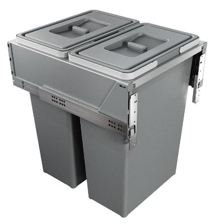 CUBO DE BASURA EXTRAÍBLE BLOCK 2.0. CAPACIDAD 2 X 35 L. ANTRACITA. MÓDULO 450 MM. EXTRACCIÓN TOTAL. CIERRE AMORTIGU