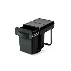 CUBO DE BASURA EXTRAÍBLE VIRTUS. CAPACIDAD 16L. TAPA ANTIOLORES. PLÁSTICO. COLOR ANTRACITA. ANCHO MÍNIMO 300MM