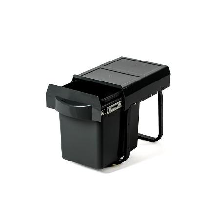 CUBO DE BASURA EXTRAÍBLE VIRTUS. CAPACIDAD 16L. TAPA ANTIOLORES. PLÁSTICO. COLOR ANTRACITA. ANCHO MÍNIMO 300MM