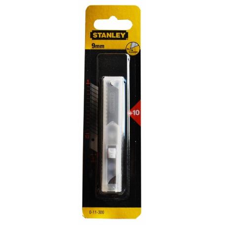 HOJAS PARA CÚTER. ACERO AL CARBONO. ANCHO 9MM. PAQUETE 10 UNIDADES - STANLEY