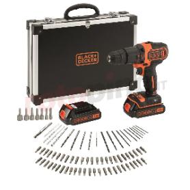 TALADRO B.DECKER 18V PERCUTOR .2 BAT 1.5+80 ACC