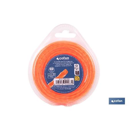 HILO HELICOIDAL DE NYLON PARA DESBROZADORA 20 M X 2 MM