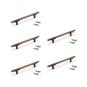 EMUCA LOTE DE 5 TIRADORES PARA MUEBLE RIAD, L168MM, INTEREJE 128MM, ALUMINIO, BRONCE