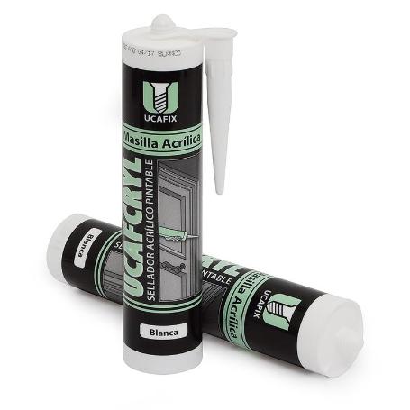MASILLA ACRÍLICA. PINTABLE. BLANCO. 310 ML. EN 15651-1. F-EXT-INT