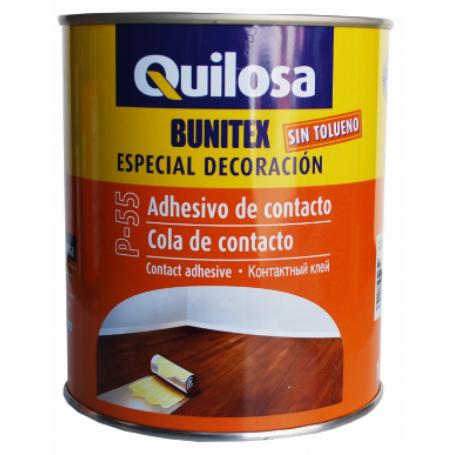 ADHESIVO DE CONTACTO BUNITEX P-55. BASE LÍQUIDA. TIEMPO ABIERTO LARGO. GRANDES SUPERFICIES. 500ML - QUILOSA