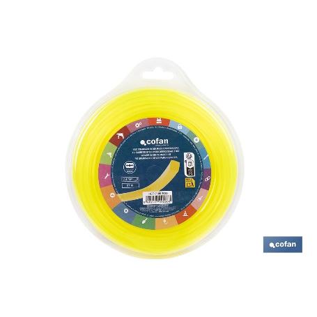 HILO CUADRADO DE NYLON PARA DESBROZADORA 67 M X 2,4 MM