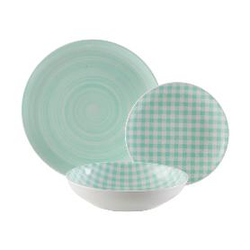 VAJILLA VICHY VERDE 18 PIEZAS