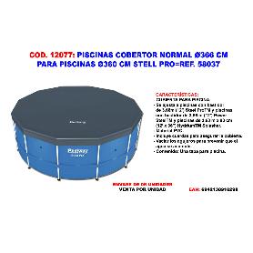 PISCINAS COBERTOR PVC 370 CM PISCINA STEEL PRO-POWER STEEL 58037