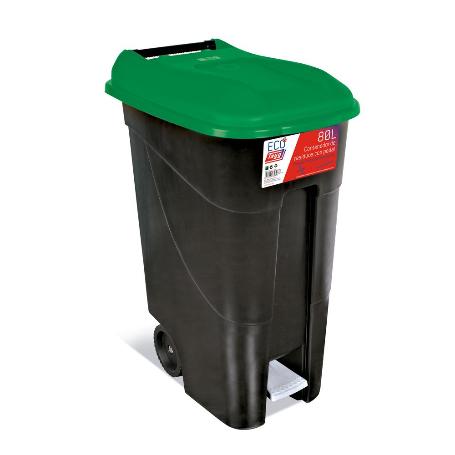 CUBO CON PEDAL ECO  80 L VERDE