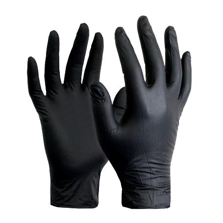GUANTE NITRILO TALLER ALIMENTARIO NEGRO 4GR REUTILIZABLE CJ 100U T-S 6-7 67236