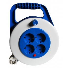 ENROLLADOR DE CABLE ELÉCTRICO TAYG 3-1. CARCASA PLÁSTICA. 4 TOMAS 2P+T. PROTECCIÓN IP20. CON TERMOSTATO. LONGITUD 1