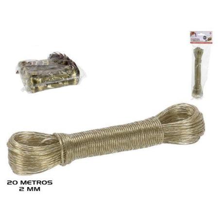 CUERDA TENDER CON ALAMBRE 2 MM. INTERIOR FORRADO PVC 20 MTS - CAJA 12 UNIDADES